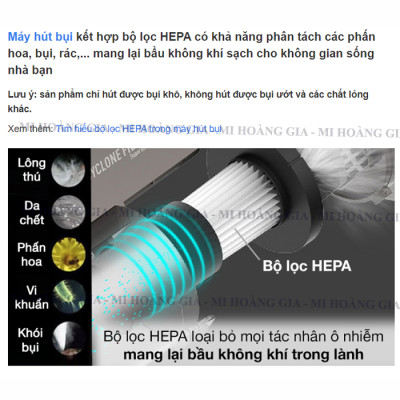 Máy Hút Bụi Deerma Cầm Tay 2 trong 1 DX700S - Hàng chính hãng