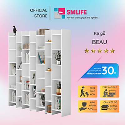 Giá sách gỗ phong cách hiện đại đẹp SMLIFE Beau