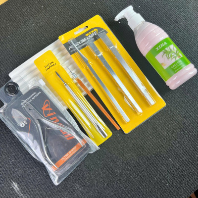 Combo Lấy Khóe 5 Món Tiện Lợi Làm Nail Mềm Da XINA, Bộ Dao Cắt Khóe, Cây Lấy Khóe Cán Gỗ, Cây Sủi Da, Kìm Cắt Khóe VINSALL Mũi Dài Sắc Bén Nữ Women