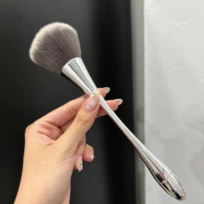 Chổi Phủi Bụi Móng Cán Dài Màu Xám Bạc Làm Nail Siêu Sang, Cọ Phủi Dài Vệ Sinh Bụi Nail Siêu Mềm Mịn, Lông Đều Cán Nhựa