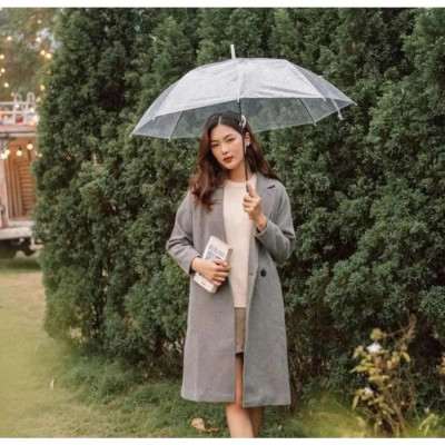 Dù Trong Suốt Thời Trang Cán Cong – Che Mưa Hiệu Quả, Nhẹ Nhàng Và Thanh Lịch