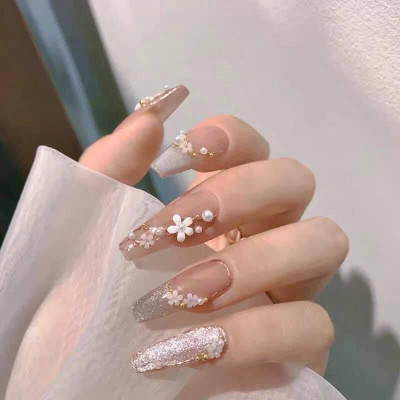 Charm Hoa Nhí Mix Bi Hạt Trai, Trang Trí Móng Làm Nail, Chất Liệu Nhựa Bi Sắt, Tạo Điểm Nhấn Độc Đáo, Hợp Mọi Màu Sơn