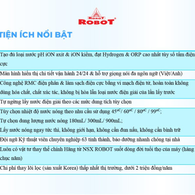 Máy Lọc Nước Điện Giải Ion Kiềm Thương Hiệu ROBOT IonKing 1113 Chế Độ Nóng Thông Minh Lạnh 11 Tấm Điện Cực Titanium Phủ Platinum - Hàng Chính Hãng