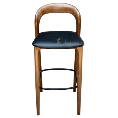 Ghế quầy đảo bếp gỗ cao 65 cm CB NEVA-65W Nội thất Capta Ghế ngồi bàn đảo bếp gỗ ash cao cấp nệm đen có lưng tựa tại hcm