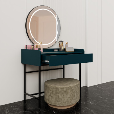 [Happy Home Furniture] LAVIA, Bàn trang điểm 1 ngăn kéo - chân sắt, 90cm x 50cm x 80cm ( DxRxC), BAN_085