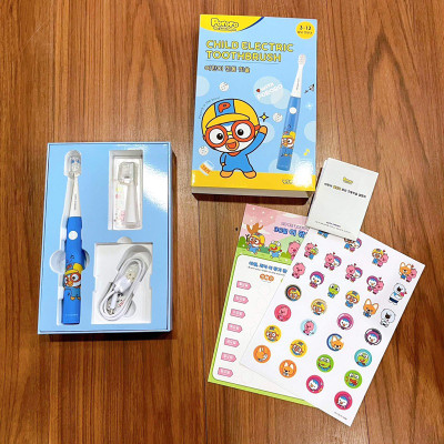 Bàn chải điện sóng âm cho bé Pororo Kids Hàn Quốc loại bỏ mảng bám trên răng hiệu quả