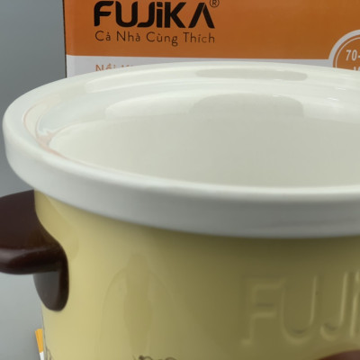 Nồi Kho Cá Thịt,Nấu Chậm,Nấu Cháo ,Chưng Yến 1.5L Fujika KC15 Màu Vàng-Hàng chính hãng