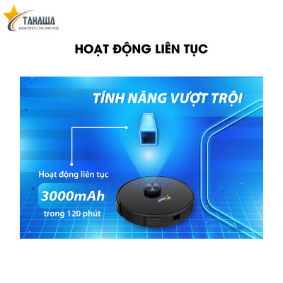 Robot hút bụi lau nhà TAHAWA TH-07XR- Lực hút: 4000Pa- Pin: 3000mAh -Tích hợp 3 trong 1: hút, quét, lau - Bảo hành chính hãng 12 tháng, 1 đổi 1 trong 15ngày- Hàng nhập khẩu chính hãng