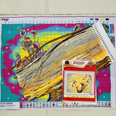 Tranh thêu kín chữ thập Hoa mai kim sắc 82266, kích thước 80 x 60 cm