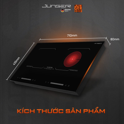 Bếp đôi điện từ hồng ngoại Junger MK-24 4200W Không kén nồi Hàng Chính Hãng Bảo Hành 36 Tháng