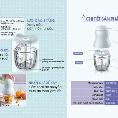 Máy xay ăn dặm 0.3L Bear QSJ-A01F2 (GR-B03V2) Hàng chính hãng