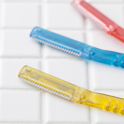 Dao Cạo Lông Mặt Lưỡi Đơn Kai Can EyeBrow Caml 06685-3P4 (Set 3 cây)