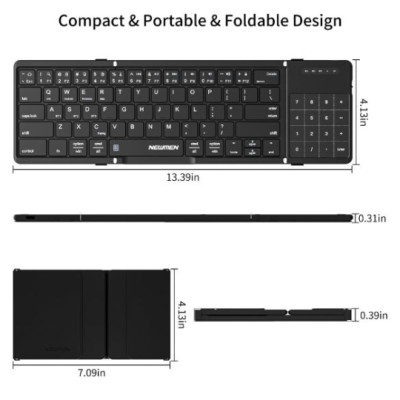 Bàn phím gấp gọn không dây Bluetooth Newmen BK66 Foldable với Touchpad - Hàng chính hãng