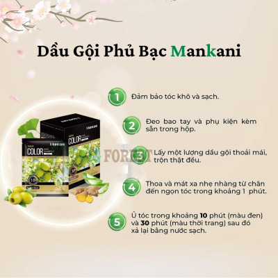 Hộp Dầu Gội Nhuộm Tóc, Thảo Dược Màu Nâu Đen, Mankani [250ml - Chính Hãng]