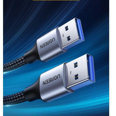 Ugreen UG80789US373TK 0.5M Cáp USB 3.0 Type-A hai đầu dương dây bọc dù màu đen - HÀNG CHÍNH HÃNG
