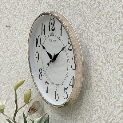 Đồng hồ treo tường Nhật Bản Rhythm CMG465BR13, Kích thước 31.0 x 4.5cm, 735g ,Vỏ nhựa, Dùng Pin