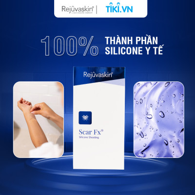 Miếng Dán Ép Sẹo giúp ngăn ngừa hình thành sẹo trên vết thương mới đồng thời làm Xẹp Sẹo Lồi / Phì Đại Rejuvaskin Scar FX 10x20cm