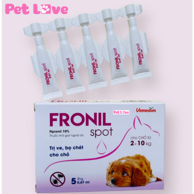 10 hộp Fronil Spot nhỏ gáy diệt ve, bọ chét chó (Vemedim, mẫu mới)