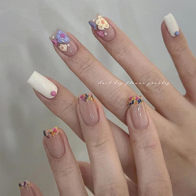 Hoa Khô Chùm Nhỏ Khay 12 Ô Mix MàuTrang Trí Móng Siêu Đẹp Làm Nail Vẽ Nail Nữ Women