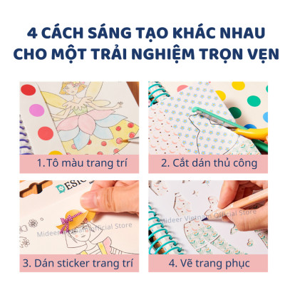 Đồ chơi thiết kế thời trang cho bé gái DIY 5 6 7 8 9 10 tuổi Mideer Little Designer