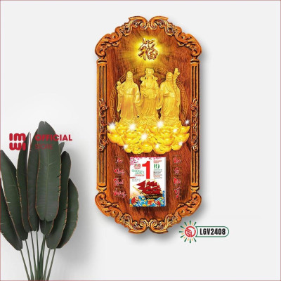 Lịch gỗ phong thủy treo tường Phúc Lộc Thọ IMWI GIMIVINA LGV2408