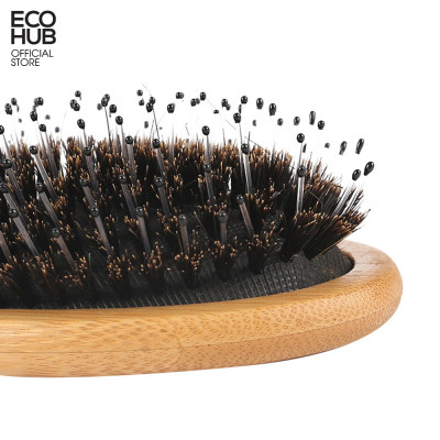 Lược chải tóc massage ECOHUB lông mềm mịn tự nhiên có túi khí, Tạo Kiểu Tóc Mượt Mà | E00417
