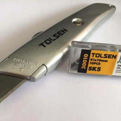 DAO RỌC GiẤY LƯỠI LIỀN CÁN NHÔM TOLSEN 30008 - HÀNG CHÍNH HÃNG