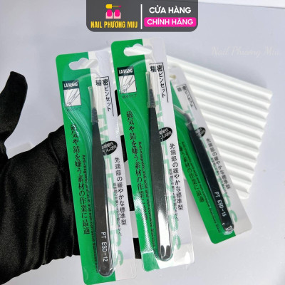 Nhíp Gắp Charm Đá Đầu Nhọn Cao Cấp 140mm Bằng Thép Không Gỉ Màu Đen Làm Nail Chuyên Nghiệp Nữ Women