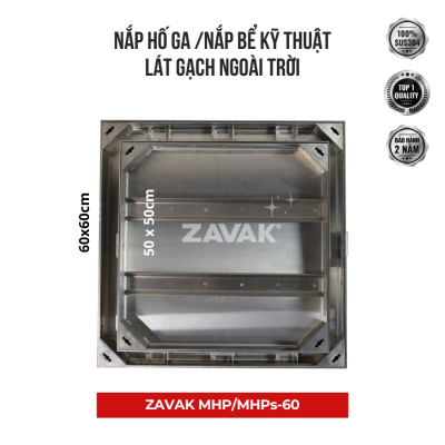 Nắp hố ga lát đá ZAVAK MHP-AA60 KT60x60cm/ lát đá 2cm/ inox 304