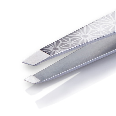 Nhíp Inox Nhổ Lông Mày Đầu Xéo Cao Cấp KỀM NGHĨA N.426 - Hoa Văn