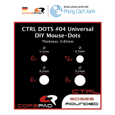 Feet chuột PTFE Corepad CTRL DOTS #04 Universal DIY Mouse-Dots [Ø 5.5 / 6.5 / 8.5 / 9.5mm] - Hàng Chính Hãng