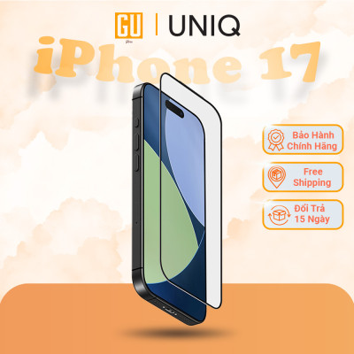 Kính Cường Lực Cho iPhone 17/ 17 Air/ 17 Pro/ 17 Pro Max UNIQ OPTIX COVEX VIVID Clear Trong Suốt Viền Đen Độ Dày 0.33mm Hàng Chính Hãng