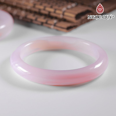 Vòng tay đá Chalcedony hồng nhạt vân - Ngọc Quý Gemstones