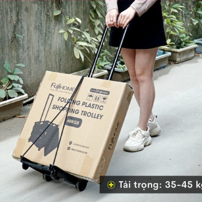Xe đẩy hành lý -  xe đẩy hàng gấp gọn thông minh (đi kèm dây buộc) xe kéo hàng đi chợ đa năng - HENRYSA