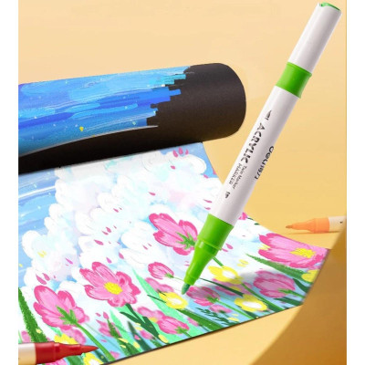 Hộp 24 Bút Màu Acrylic 2 Đầu - Deli HM924-24