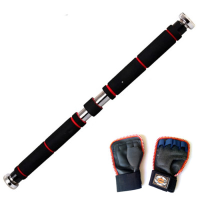 Combo xà đơn treo tường DNS (KT 80-130cm) không cần bắt vít + Găng tay tập xà đơn