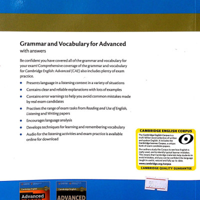 Sách Grammar and Vocabulary for Advanced Book with Answers and Audio: Self-Study Grammar Reference and Practice