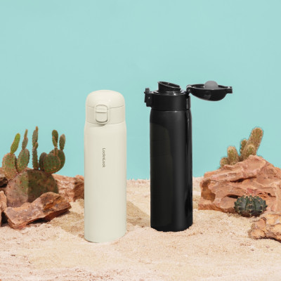 Bình giữ nhiệt LocknLock Round One Touch Tumbler 500ml LHC3296, Hàng chính hãng, nắp bật - JoyMall