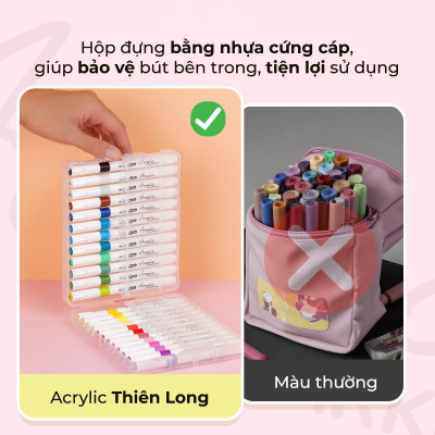 Hộp 36 Bút Lông Màu Acrylic Markers 1 Đầu - Colokit ACM-C005