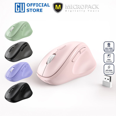 Chuột Không Dây MicroPack MP-V01W Kiểu Dáng Công Thái Học Cho Tư Thế Cầm Tay Thoải Mái Tiết Kiệm Pin 1600DPI Hàng Chính Hãng