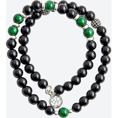 Vòng tay đôi đá thiên thạch mix cẩm thạch sơn thủy Ngọc Quý Gemstones