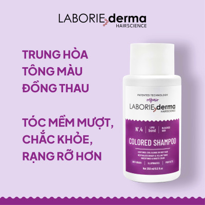 Dầu gội tím giúp làm sáng và đều màu tóc LABORIE derma Colored Shampoo - 250ml