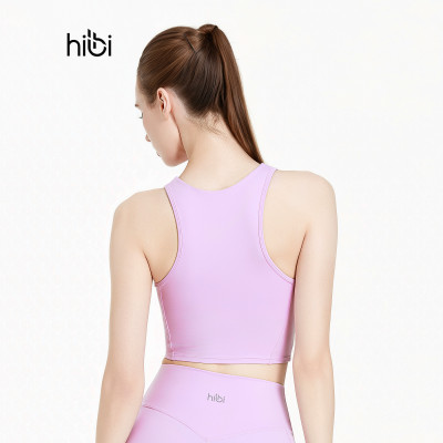 Áo croptop tập Yoga Gym Hibi Sports CR845 kiểu ba lỗ nhún 2 bên, kèm mút ngực