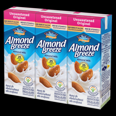 Blue Diamond - Thùng Sữa Hạt Hạnh Nhân ALMOND BREEZE Không Đường 180ml x 24 Hộp