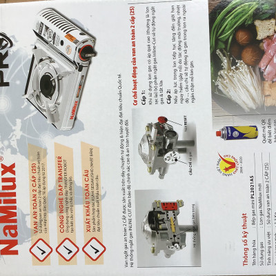 Bếp ga mini INOX Namilux 2S chống nổ PL2021AS chính hãng