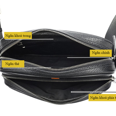 Túi Đeo Chéo Nam Da Bò Thật BHM6179 – Gọn Nhẹ, Bền Bỉ, Đậm Chất Nam Tính