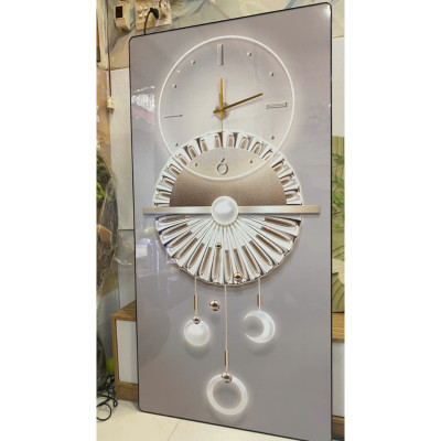 (ẢNH THẬT) Tranh đồng hồ treo tráng gương họa tiết sang trọng 6 trang trí phòng khách, quà tân gia