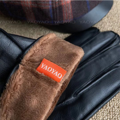 Găng tay nam da dê lót lông cao cấp BHY2221 Cản gió, chống ngấm nước... Bao tay nam lái xe mùa đông.