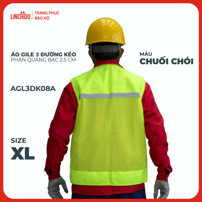 Áo Gile Kỹ Sư, Giám Sát Công Trình, Bảo Hộ Lao Động, 3 Đường Kéo, 6 Túi - Mã AGL3DK08A