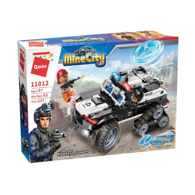 Bộ đồ chơi xếp hình mô hình xe cảnh sát Hawkeye Crawler 11012 - QMAN